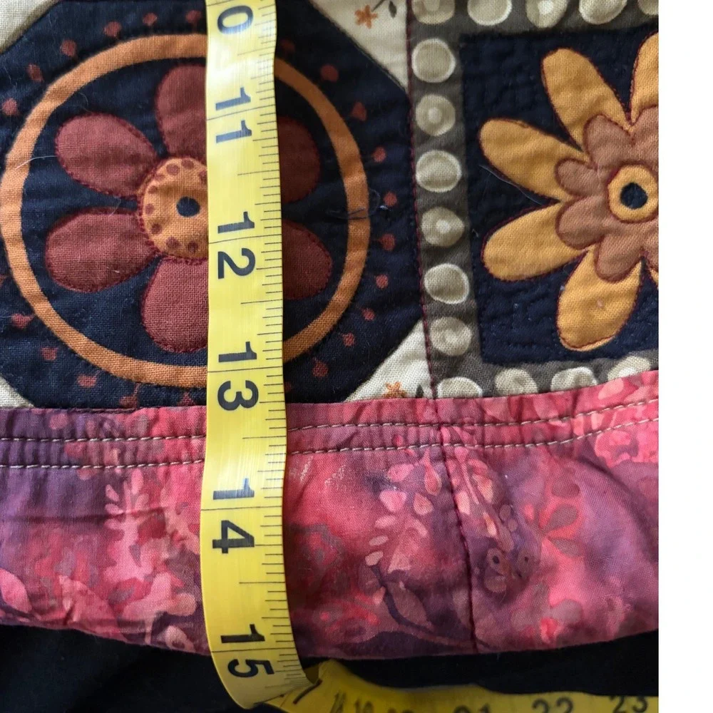 Handmade Upcycled Levi's Denim Patchwork Crossbody Bag Batik Floral Boho Tote